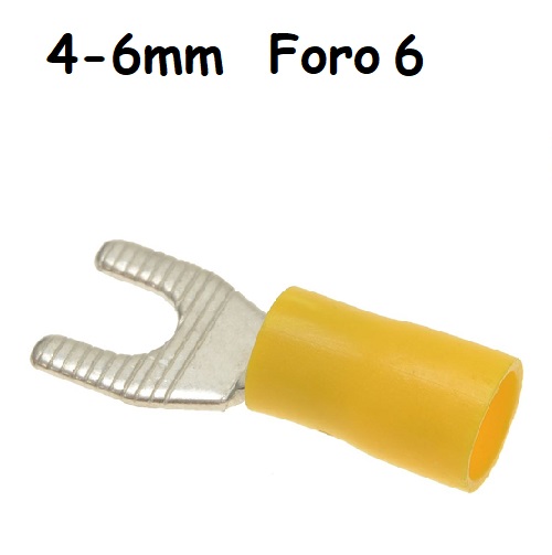 Capicorda a Forcella Giallo 4-6mm Foro 6